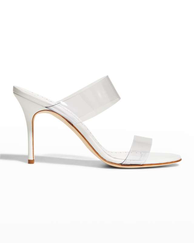 Scolto Clear Two-Band Slide Sandals
